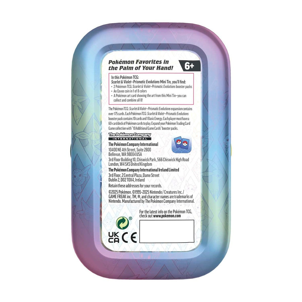 Prismatic Evolutions Mini Tin