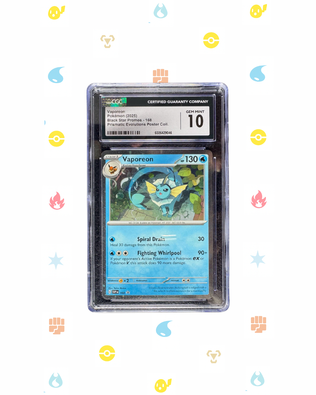 Vaporeon – Black Star Promo 168 CGC Gem Mint 10