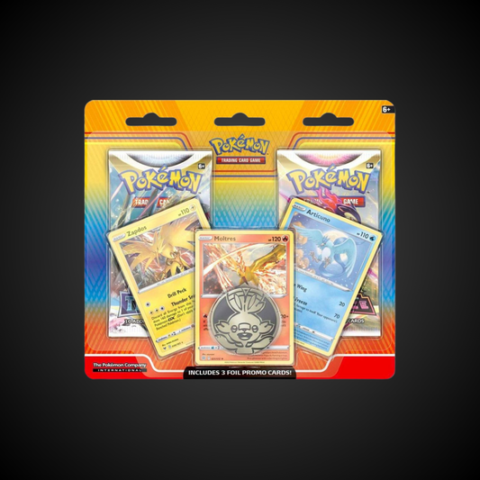 Articuno, Zapdos & Moltres Cards with 2 Booster Packs & Coin