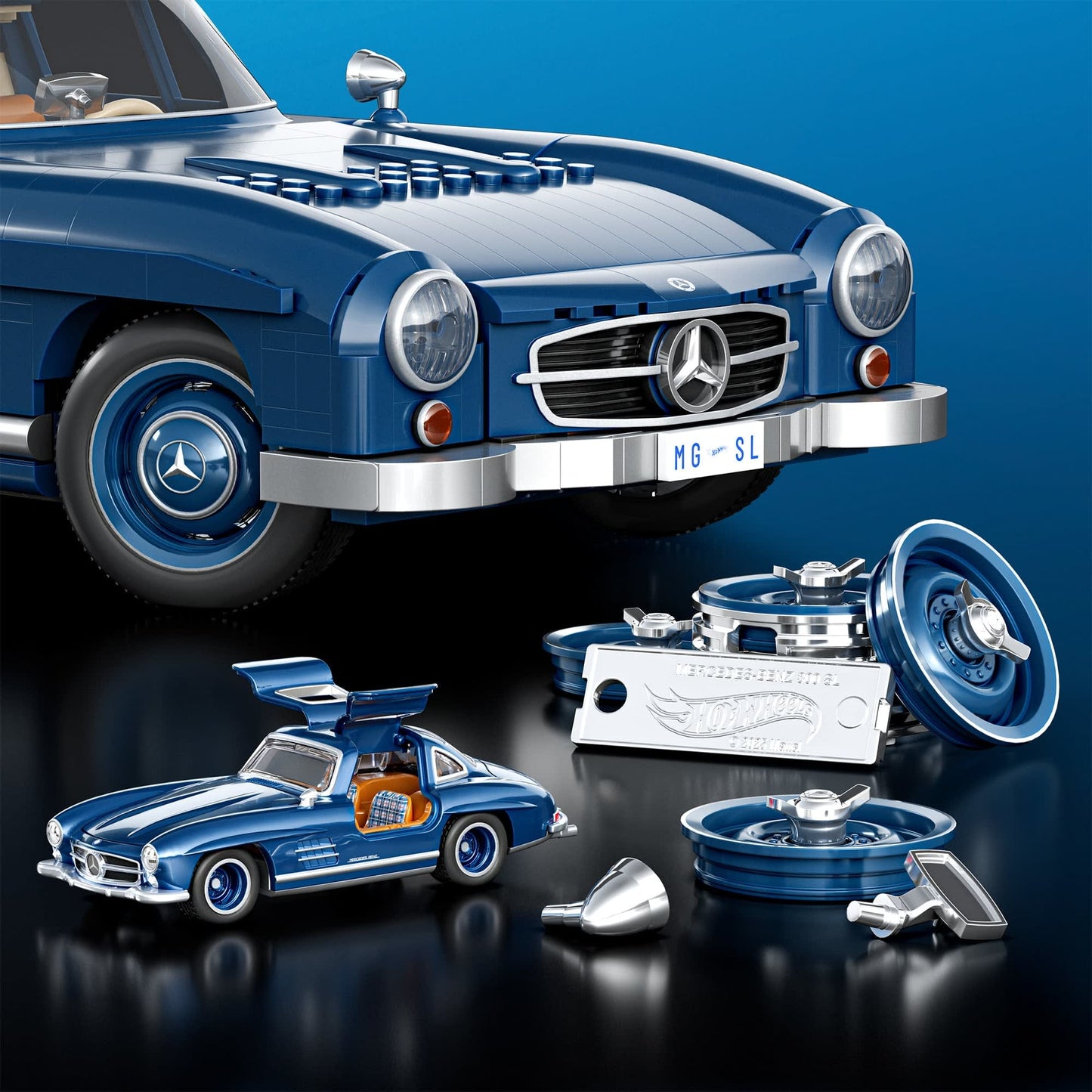 Hot Wheels Brick Shop Mercedes-Benz 300 SL Building Set