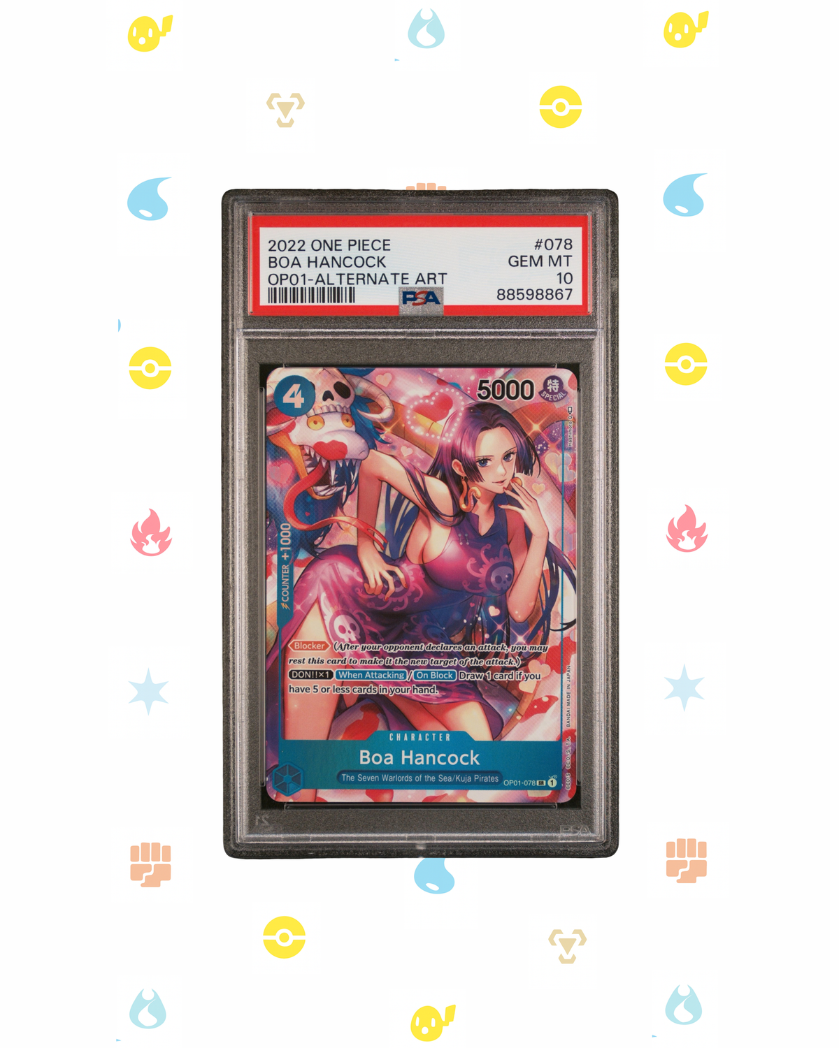2022 One Piece Boa Hancock OP01-078 Alternate Art SR – Romance Dawn – PSA 10 Gem Mint